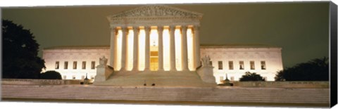 Framed Supreme Court Building illuminated at night, Washington DC, USA Print