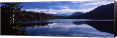 Framed Reflection of clouds in water, Mt Hood, Lost Lake, Mt. Hood National Forest, Hood River County, Oregon, USA Print