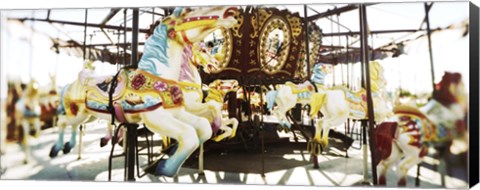 Framed Close-up of carousel horses, Coney Island, Brooklyn, New York City, New York State, USA Print