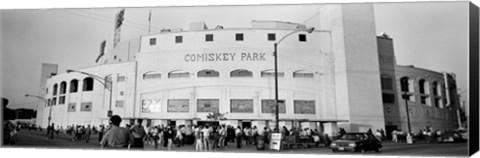 Framed People outside a baseball park, old Comiskey Park, Chicago, Cook County, Illinois, USA Print