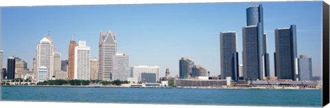 Framed Close-Up of Detroit Skyline Print