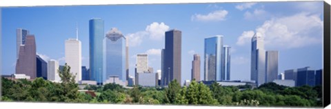Framed Houston Skyline, Texas Print