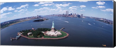 Framed Bird's Eye View of the Statue of Liberty Print