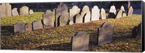 Framed Tombstones in a cemetery, Copp&#39;s Hill Burying Ground, Boston, Massachusetts Print