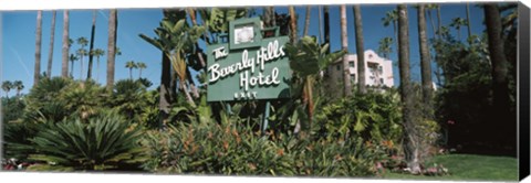 Framed Signboard of a hotel, Beverly Hills Hotel, Beverly Hills, Los Angeles County, California, USA Print
