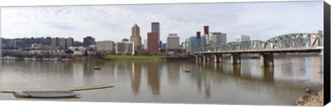 Framed Buildings at the waterfront, Willamette River, Portland, Multnomah County, Oregon, USA 2010 Print