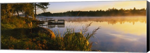 Framed Reflection of sunlight in water, Vuoksi River, Imatra, Finland Print
