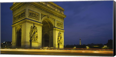 Framed Low angle view of a monument, Arc De Triomphe, Paris, France Print