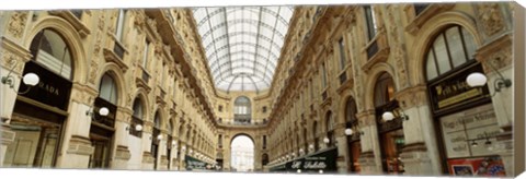 Framed Interiors of a hotel, Galleria Vittorio Emanuele II, Milan, Italy Print
