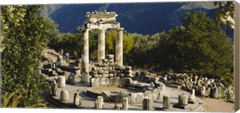 Framed High angle view of a monument, Tholos De Marmaria, Delphi, Greece Print