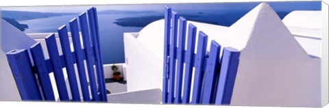 Framed Gate at the terrace of a house, Santorini, Cyclades Islands, Greece Print