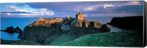 Framed High angle view of a castle, Stonehaven, Grampian, Aberdeen, Scotland Print