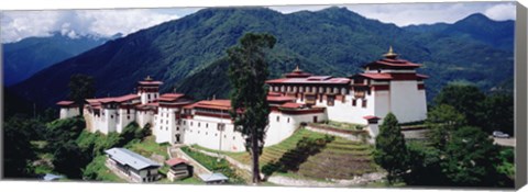 Framed Castle On A Mountain, Trongsar Dzong, Trongsar, Bhutan Print
