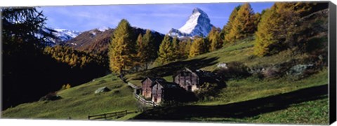 Framed Low angle view of a mountain peak, Matterhorn, Valais Canton, Switzerland Print