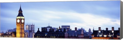Framed Buildings in a city, Big Ben, Houses Of Parliament, Westminster, London, England Print