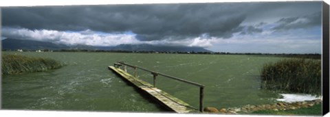 Framed Pier on the lake, Zeekoevlei Lake, Cape Town, Western Cape Province, South Africa Print