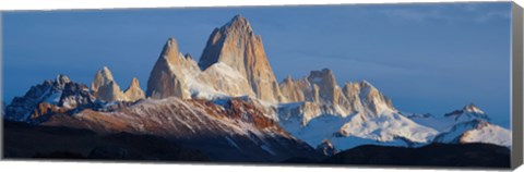 Framed Low angle view of mountains, Mt Fitzroy, Argentine Glaciers National Park, Argentina Print