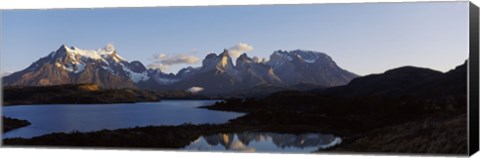 Framed Lake Pehoe in Torres Del Paine National Park, Patagonia, Chile Print