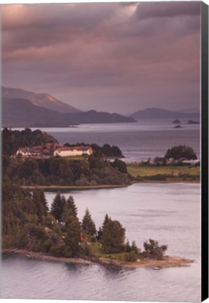 Framed Hotel at the lakeside, Llao Llao Hotel, Lake Nahuel Huapi, San Carlos de Bariloche, Rio Negro Province, Patagonia, Argentina Print