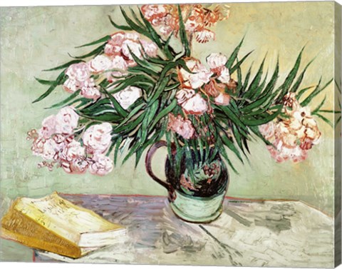 Framed Oleanders and Books, 1888 Print