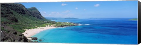 Framed High angle view of a coast, Makapuu, Oahu, Hawaii, USA Print
