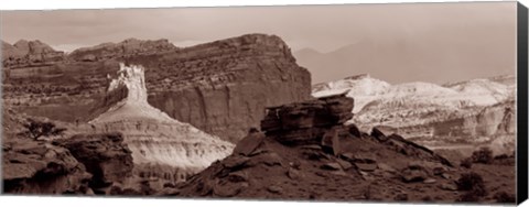 Framed Capitol Reef National Park, Utah (black &amp; white) Print