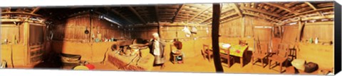 Framed 360 degree view of a woman cooking, Santa Catarina, Nuevo Leon, Mexico Print