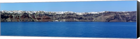 Framed Town at the coast, Fira, Santorini, Cyclades Islands, Greece Print