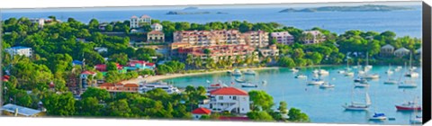 Framed Boats at a harbor, Cruz Bay, St. John, US Virgin Islands Print