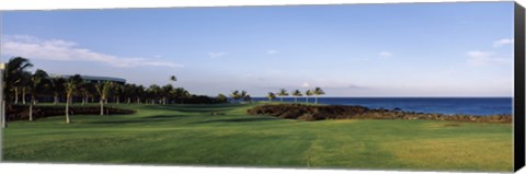 Framed Waikoloa Golf Course at the coast, Waikoloa, Hawaii, USA Print
