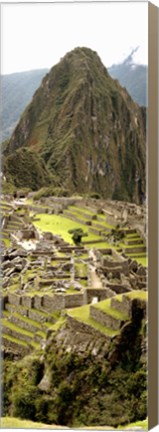Framed High angle view of an archaeological site, Machu Picchu, Cusco Region, Peru Print