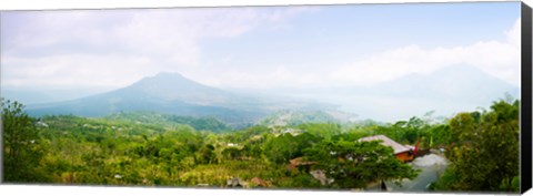 Framed Volcanos and Lake Batur, Kintamani, Bali, Indonesia Print