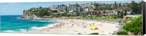 Framed Houses on the coast, Bronte Beach, Sydney, New South Wales, Australia Print