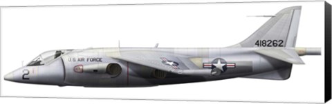 Framed Illustration of a Hawker P1127 Kestrel Print