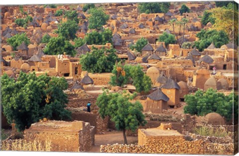 Framed View of the Dogon Village of Songo, Mali Print