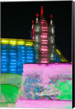 Framed Close up of Snow Sculpture, Ice and Snow World Festival, China Print