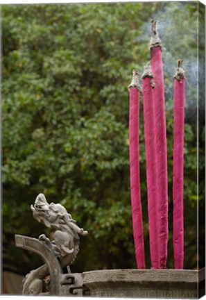 Framed Joss Sticks Burning at the Confucian Temple of Literature, Jianshui, Yunnan Province, China Print