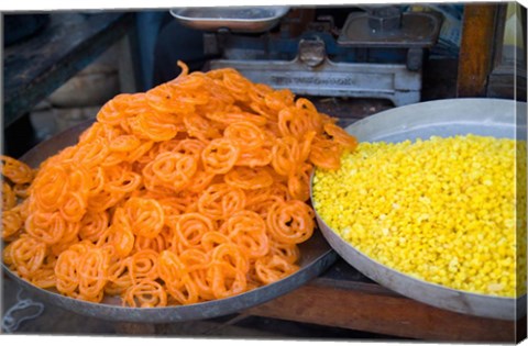 Framed Market Food in Shahpura, Rajasthan, Near Jodhpur, India Print