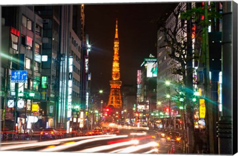 Framed Tokyo, Japan, Tokyo Tower in Shiba Park Print