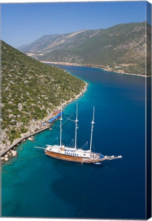 Framed Turkish Yacht, Fethiye bay, Turkey Print