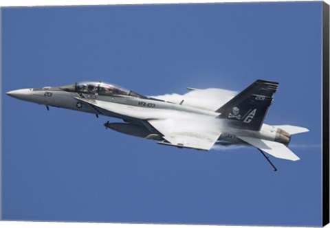 Framed F/A-18F Super Hornet in flight over the Arabian Sea Print