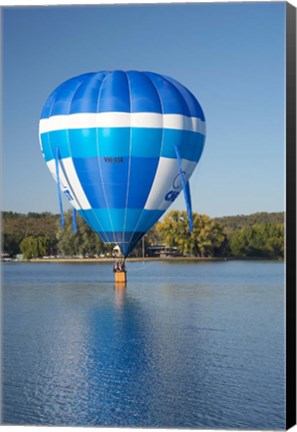 Framed Australia, Canberra, Hot Air Balloon, Lake Burley Griffin Print