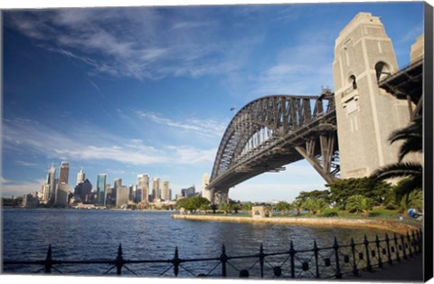 Framed Australia, New South Wales, Sydney Harbour Bridge and CBD Print