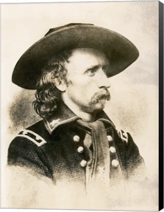 Framed General George Armstrong Custer Print
