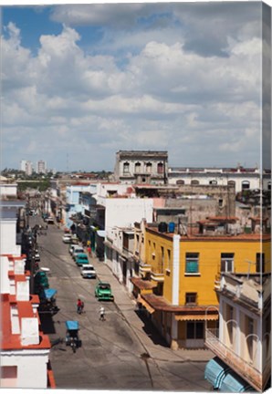 Framed Cuba, Cienfuegos, Calle 31 street Print