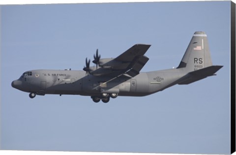 Framed C-130J Super Hercules of the 86th Airlift Wing Print