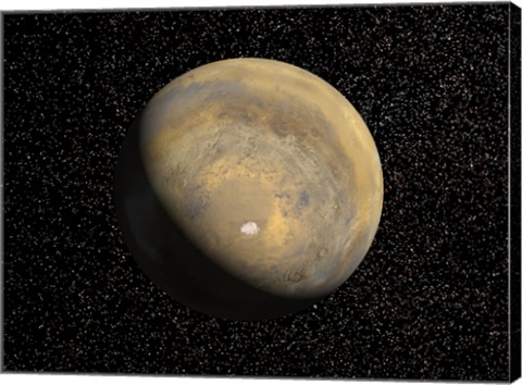Framed Global view of Mars Print