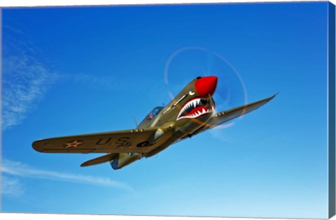 Framed P-40E Warhawk Print