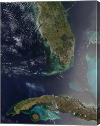 Framed Florida and Cuba Print