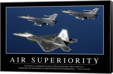 Framed Air Superiority: Inspirational Quote and Motivational Poster Print